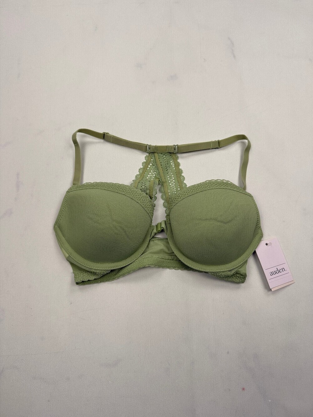 Auden Lace Detail Bra Olive Modern Built-In Bra - Womens 32C